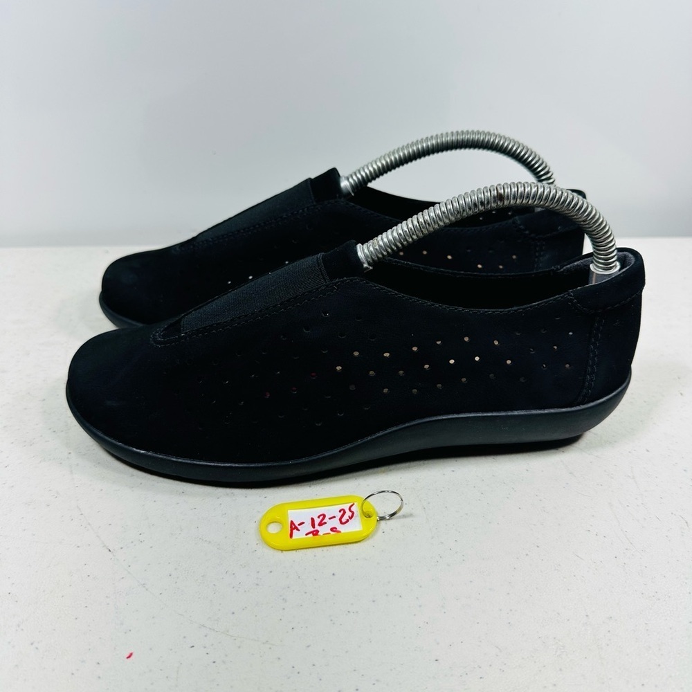 Clarks Medora Gemma Size 7W Black Women's Cushion Soft Slip On Loafer